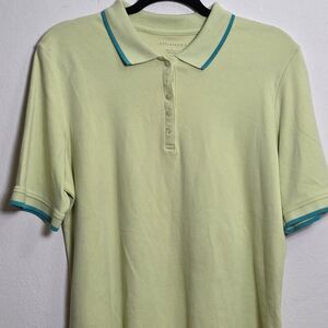 Appleseed-s Men's Green and Yellow Polo-shirts
